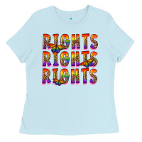 Baby Blue rights rights rights pride Ladies Tee - FaDigitalArtStudio