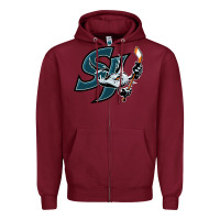 Burgundy the barracuda san jose Zipper Hoodie - linhVisuals