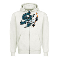 Oatmeal Heather the barracuda san jose Zipper Hoodie - linhVisuals