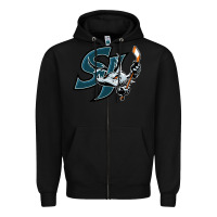 Black the barracuda san jose Zipper Hoodie - linhVisuals