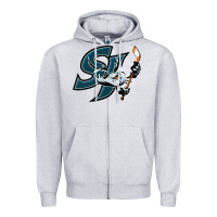 Heather Grey the barracuda san jose Zipper Hoodie - linhVisuals