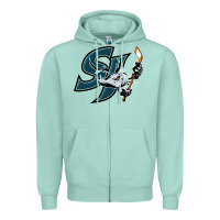 Seafoam the barracuda san jose Zipper Hoodie - linhVisuals