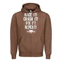 Chestnut funny drone racing design men women drone pilot rc racers Zipper Hoodie - linhVisuals