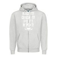 Dove Grey funny drone racing design men women drone pilot rc racers Zipper Hoodie - linhVisuals