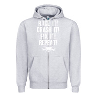 Heather Grey funny drone racing design men women drone pilot rc racers Zipper Hoodie - linhVisuals