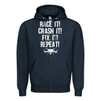 Navy funny drone racing design men women drone pilot rc racers Zipper Hoodie - linhVisuals