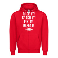 Red funny drone racing design men women drone pilot rc racers Zipper Hoodie - linhVisuals