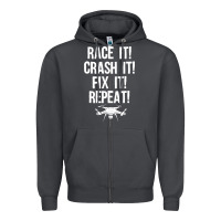 Smoke funny drone racing design men women drone pilot rc racers Zipper Hoodie - linhVisuals