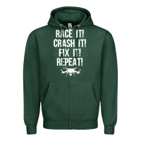 Sports Green funny drone racing design men women drone pilot rc racers Zipper Hoodie - linhVisuals