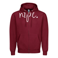 Burgundy funny nope Zipper Hoodie - linhVisuals