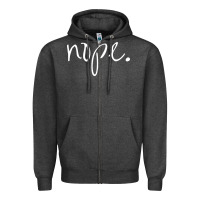Charcoal Heather funny nope Zipper Hoodie - linhVisuals