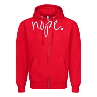 Red funny nope Zipper Hoodie - linhVisuals