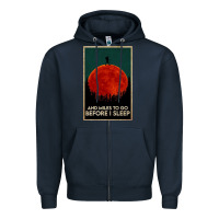 Navy hiking and miles to go before i sleep Zipper Hoodie - linhVisuals