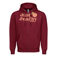 Burgundy just peachy retro 70s georgia peaches summer fruit Zipper Hoodie - linhVisuals