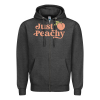 Charcoal Heather just peachy retro 70s georgia peaches summer fruit Zipper Hoodie - linhVisuals