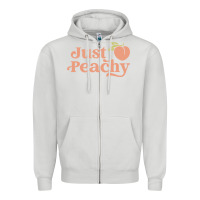 Dove Grey just peachy retro 70s georgia peaches summer fruit Zipper Hoodie - linhVisuals