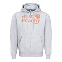 Heather Grey just peachy retro 70s georgia peaches summer fruit Zipper Hoodie - linhVisuals
