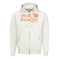 Oatmeal Heather just peachy retro 70s georgia peaches summer fruit Zipper Hoodie - linhVisuals