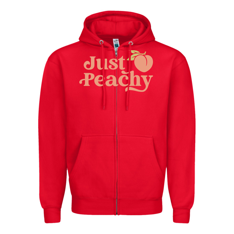 Just Peachy Retro 70s Georgia Peaches Summer Fruit Zipper Hoodie by linhVisuals | Teevron