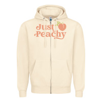 Sandshell just peachy retro 70s georgia peaches summer fruit Zipper Hoodie - linhVisuals