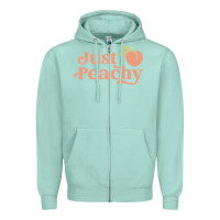 Seafoam just peachy retro 70s georgia peaches summer fruit Zipper Hoodie - linhVisuals