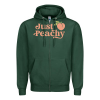 Sports Green just peachy retro 70s georgia peaches summer fruit Zipper Hoodie - linhVisuals