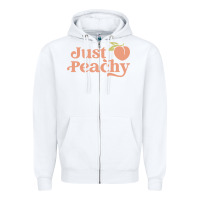 White just peachy retro 70s georgia peaches summer fruit Zipper Hoodie - linhVisuals