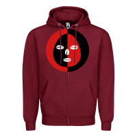 Burgundy eleggua 2 colors face Zipper Hoodie - linhVisuals