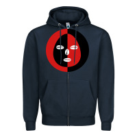 Navy eleggua 2 colors face Zipper Hoodie - linhVisuals