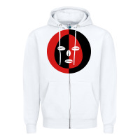 White eleggua 2 colors face Zipper Hoodie - linhVisuals