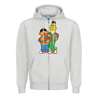 Dove Grey bert and ernie Zipper Hoodie - linhVisuals