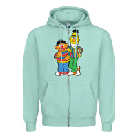 Seafoam bert and ernie Zipper Hoodie - linhVisuals