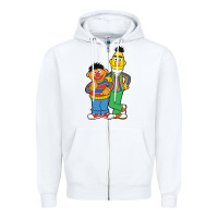 White bert and ernie Zipper Hoodie - linhVisuals
