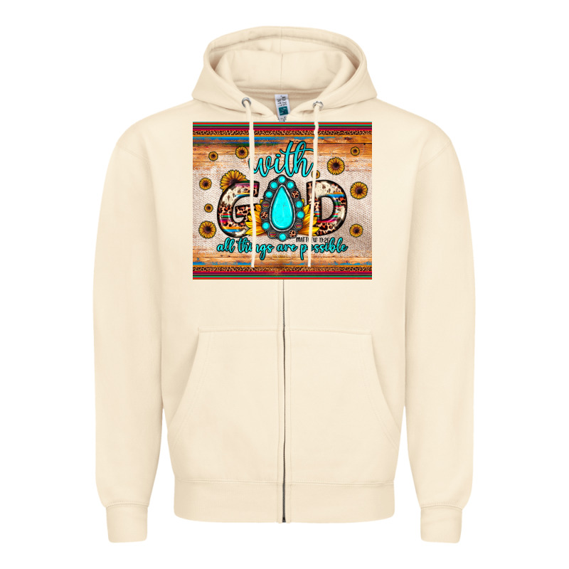 With God All Things Are Possible Matthew 19 26 Zipper Hoodie by JahusDesignShop | Teevron