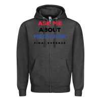 Charcoal Heather ask me about medicare final expense Zipper Hoodie - linhVisuals