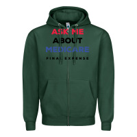 Sports Green ask me about medicare final expense Zipper Hoodie - linhVisuals