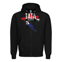 Black mens tata croatian father croatia bester papa father's day Zipper Hoodie - linhVisuals