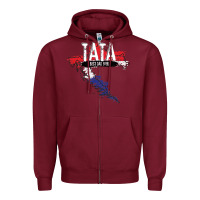 Burgundy mens tata croatian father croatia bester papa father's day Zipper Hoodie - linhVisuals