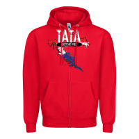Red mens tata croatian father croatia bester papa father's day Zipper Hoodie - linhVisuals