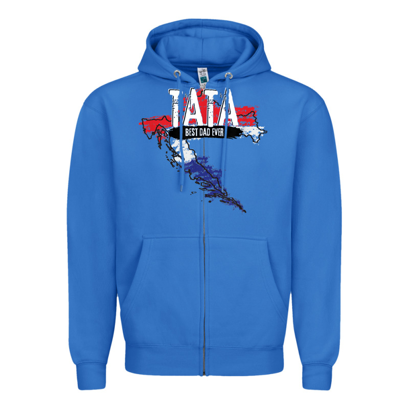 Mens Tata Croatian Father Croatia Bester Papa Father's Day Zipper Hoodie by linhVisuals | Teevron
