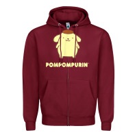 Burgundy pompompurin character front and back t shirt Zipper Hoodie - linhVisuals