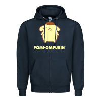 Navy pompompurin character front and back t shirt Zipper Hoodie - linhVisuals