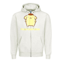 Oatmeal Heather pompompurin character front and back t shirt Zipper Hoodie - linhVisuals