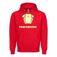 Red pompompurin character front and back t shirt Zipper Hoodie - linhVisuals