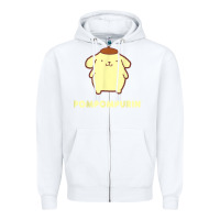 White pompompurin character front and back t shirt Zipper Hoodie - linhVisuals