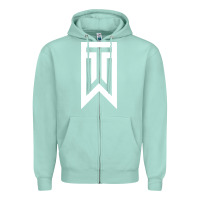 Seafoam tiger Zipper Hoodie - linhVisuals
