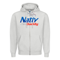 Mens Natty Daddy Dad Bod Light Humor Beer Lover Father's Day Zipper Hoodie | Teevron