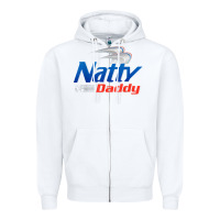 White mens natty daddy dad bod light humor beer lover father's day Zipper Hoodie - linhVisuals