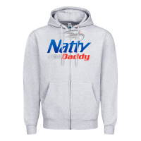 Heather Grey mens natty daddy dad bod light humor beer lover father's day Zipper Hoodie - linhVisuals