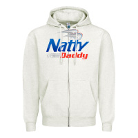 Oatmeal Heather mens natty daddy dad bod light humor beer lover father's day Zipper Hoodie - linhVisuals